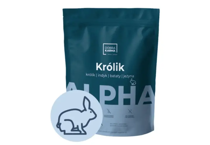 Karma dla psa królik z indykiem i batatami. Idealna dla dorosłych psów wszystkich ras.