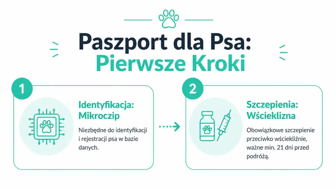 Paszport dla psa: identyfikacja mikroczipem i szczepienie przeciwko wściekliźnie to pierwsze kroki przed podróżą.